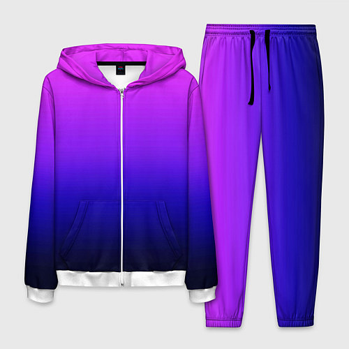 Мужской костюм Омбре синий градиент Future Dusk / 3D-Белый – фото 1