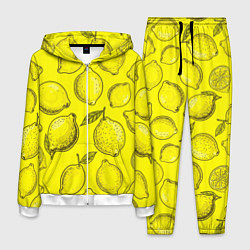Костюм мужской Яркий лимонный узор - паттерн, цвет: 3D-белый