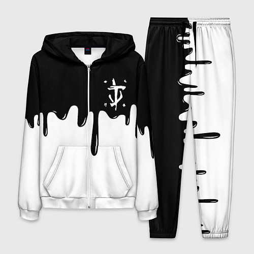 Мужской костюм Doom logo жидкие краски / 3D-Белый – фото 1