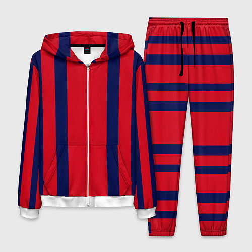 Мужской костюм Color black red stripes / 3D-Белый – фото 1