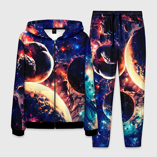 Мужской костюм Фантастический космос планеты / 3D-Черный – фото 1