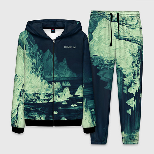 Мужской костюм Dream on стилизованный скалистый берег / 3D-Черный – фото 1
