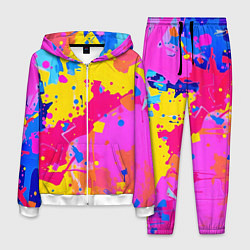 Костюм мужской Яркие пятна акриловой краски на стене, цвет: 3D-белый