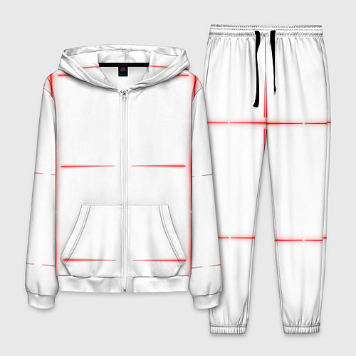 Мужской костюм Color white red stripes / 3D-Белый – фото 1