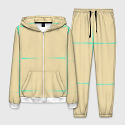 Костюм мужской Color beige green stripes, цвет: 3D-белый