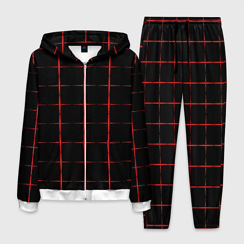Мужской костюм Color black red crosses / 3D-Белый – фото 1