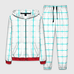 Костюм мужской Color white light blue crosses, цвет: 3D-красный