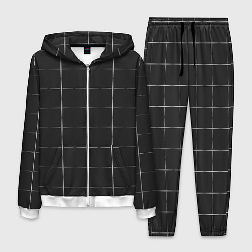 Мужской костюм Color grey white lines / 3D-Белый – фото 1