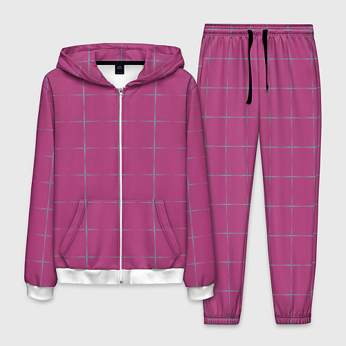 Мужской костюм Color pink stripes / 3D-Белый – фото 1