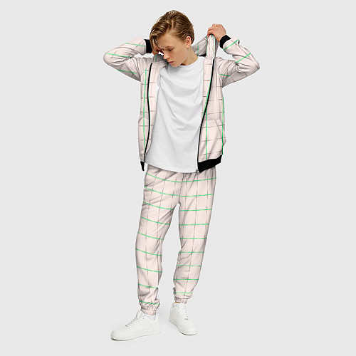 Мужской костюм Color white stripes / 3D-Черный – фото 3