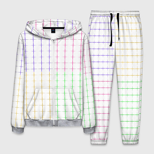 Мужской костюм Color white multicolored stripes / 3D-Меланж – фото 1