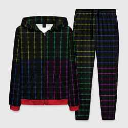 Костюм мужской Color black multicolored stripes, цвет: 3D-красный