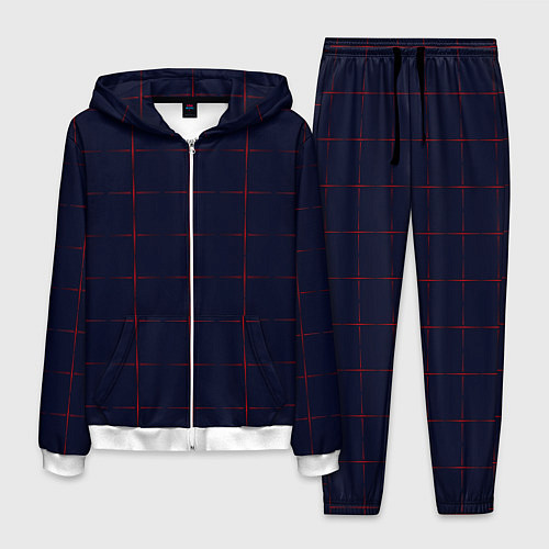 Мужской костюм Color dark blue red crosses / 3D-Белый – фото 1