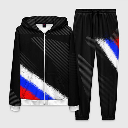Мужской костюм Спортивный триколор России / 3D-Белый – фото 1
