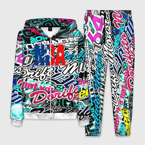 Мужской костюм NBA надписи текстура / 3D-Белый – фото 1