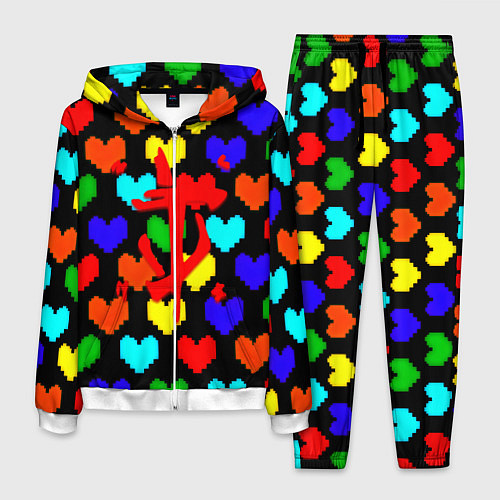 Мужской костюм Doom love pixel pattern / 3D-Белый – фото 1