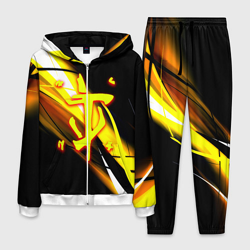 Мужской костюм Doom геометрия из полос / 3D-Белый – фото 1