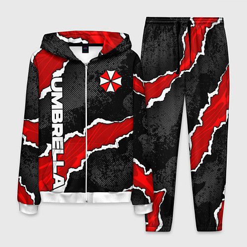 Мужской костюм Umbrella corp - разрывы / 3D-Белый – фото 1