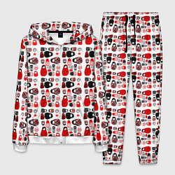 Костюм мужской Много матрешек, цвет: 3D-белый