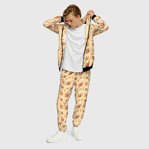 Мужской костюм Хеллоуин с тыквой и листьями / 3D-Черный – фото 3