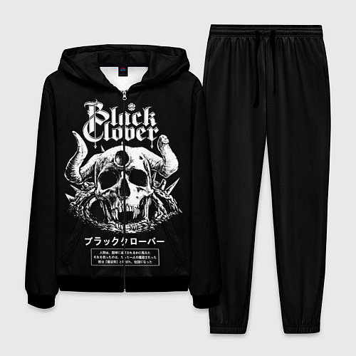 Мужской костюм Черный клевер череп / 3D-Черный – фото 1