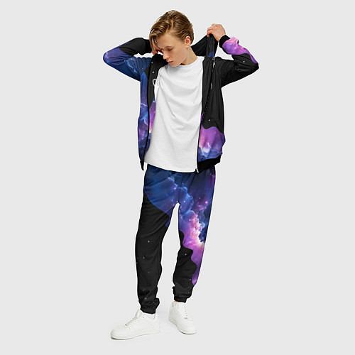 Мужской костюм Потеки космической краски / 3D-Черный – фото 3