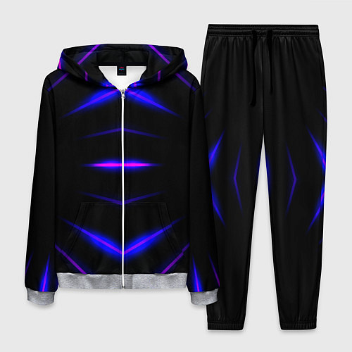 Мужской костюм Color black neon stripes / 3D-Меланж – фото 1