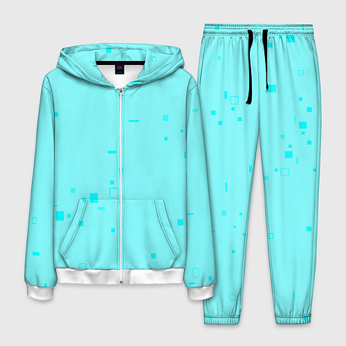 Мужской костюм Color light blue shapes / 3D-Белый – фото 1