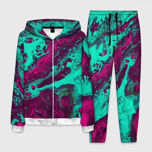 Мужской костюм Абстракция мрамор / 3D-Белый – фото 1