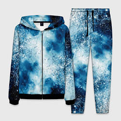 Костюм мужской Тёмно-синяя дымка с серебристой крошкой, цвет: 3D-черный