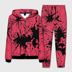 Костюм мужской Розовый с чёрными кляксами, цвет: 3D-черный