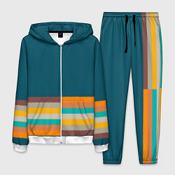 Мужской костюм Индиго и шумовой градиент заката с текстурой