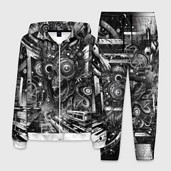 Костюм мужской Cyber urban skull - ai art fantasy, цвет: 3D-белый