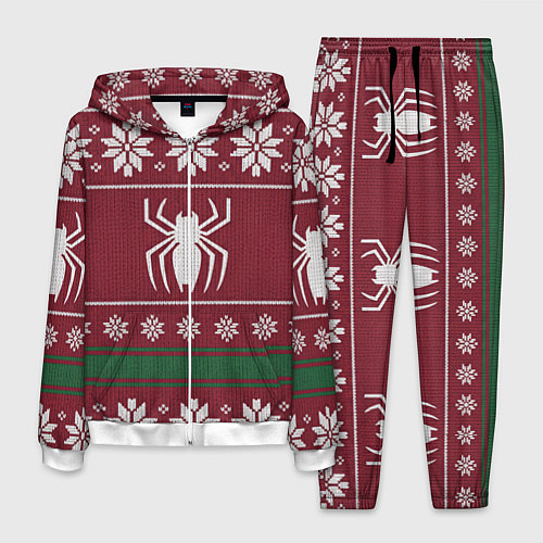 Мужской костюм Рождественский свитер Человека паука / 3D-Белый – фото 1