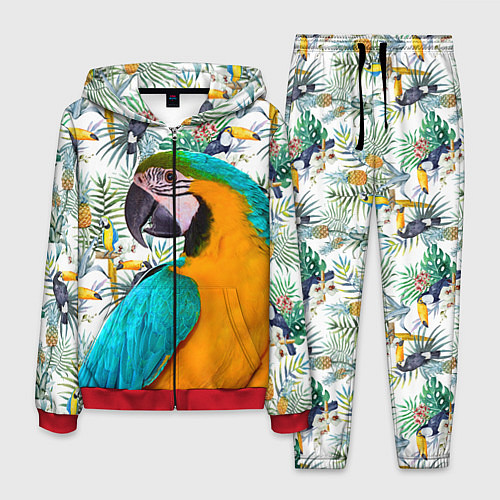 Мужской костюм Летний попугай / 3D-Красный – фото 1