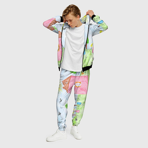 Мужской костюм Детские рисунки / 3D-Черный – фото 3