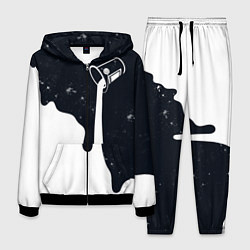 Костюм мужской Черно-белый, цвет: 3D-черный