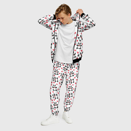 Мужской костюм Любимые панды / 3D-Черный – фото 3