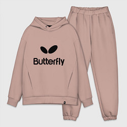 Мужской костюм оверсайз Butterfly Logo, цвет: пыльно-розовый