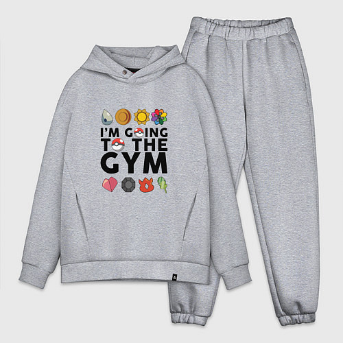 Мужской костюм оверсайз Pokemon Im going to the gym (black) / Меланж – фото 1