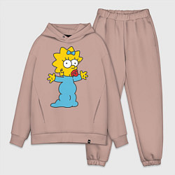 Мужской костюм оверсайз Maggie Simpson, цвет: пыльно-розовый