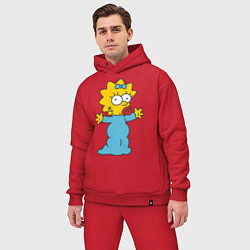 Мужской костюм оверсайз Maggie Simpson, цвет: красный — фото 2