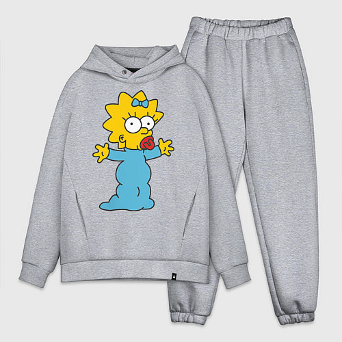 Мужской костюм оверсайз Maggie Simpson / Меланж – фото 1