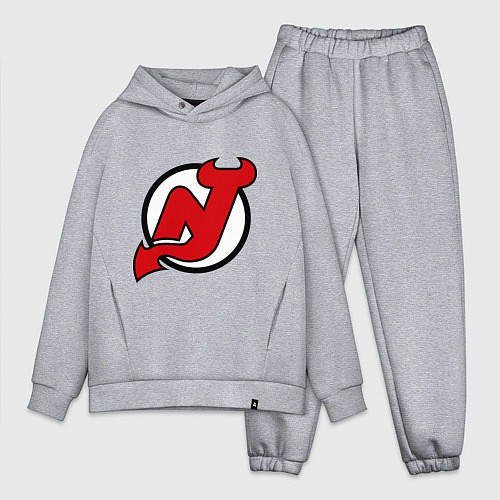 Мужской костюм оверсайз New Jersey Devils / Меланж – фото 1