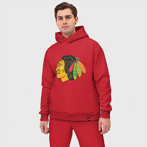 Мужской костюм оверсайз Chicago Blackhawks / Красный – фото 3