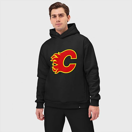 Мужской костюм оверсайз Calgary Flames / Черный – фото 3