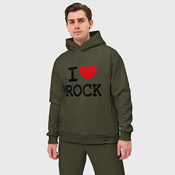 Мужской костюм оверсайз I love Rock, цвет: хаки — фото 2