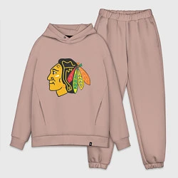 Мужской костюм оверсайз Chicago Blackhawks: Kane, цвет: пыльно-розовый