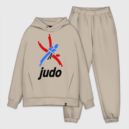 Мужской костюм оверсайз Judo Emblem / Миндальный – фото 1