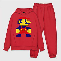 Мужской костюм оверсайз Pixel Mario, цвет: красный